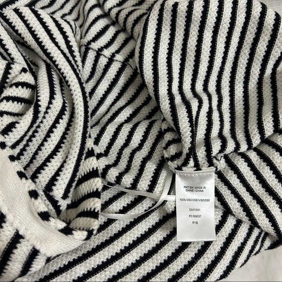 TWIK Black&White Striped Long Sleeve Knit Cardigan - Picture 8 of 9